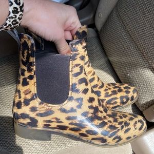 Cheetah Print Rain Boots 